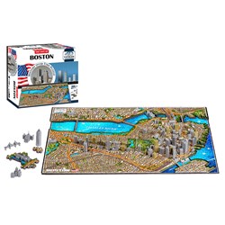 4D Cityscape (40080) - "Boston, USA" - 1100 brikker puslespil