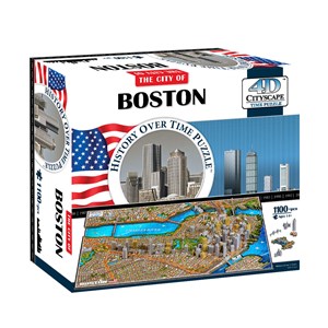 4D Cityscape (40080) - "Boston, USA" - 1100 brikker puslespil