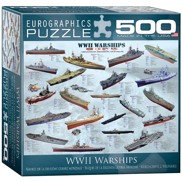 Eurographics (8500-0133) - "World War II Warships" - 500 brikker puslespil