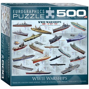 Eurographics (8500-0133) - "World War II Warships" - 500 brikker puslespil
