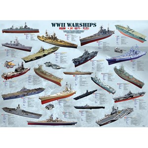 Eurographics (8500-0133) - "World War II Warships" - 500 brikker puslespil