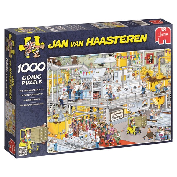 Jumbo (17452) - Jan van Haasteren: "Chocolate Factory" - 1000 brikker puslespil