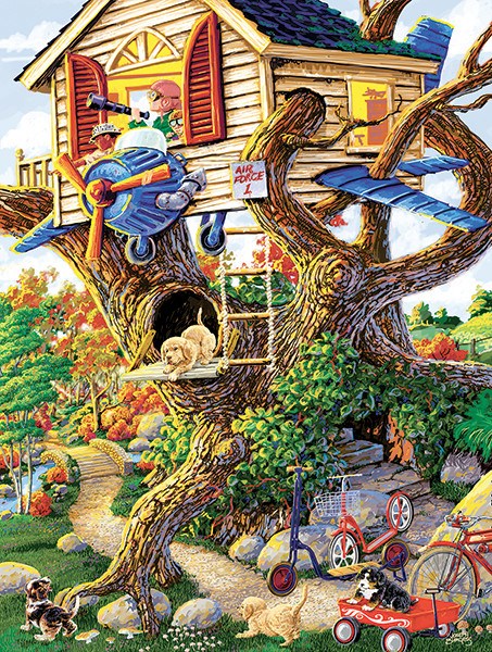 SunsOut (38784) - Joseph Burgess: "Boys Treehouse" - 300 brikker puslespil