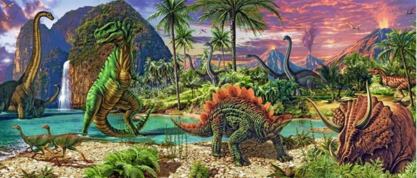 Ravensburger (12747) - Steve Read: "In the Land of the Dinosaurs" - 200 brikker puslespil