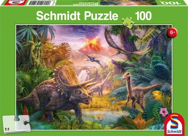 Schmidt Spiele (56129) - Jan Patrik Krasny: "Valley of Dinosaurs" - 100 brikker puslespil