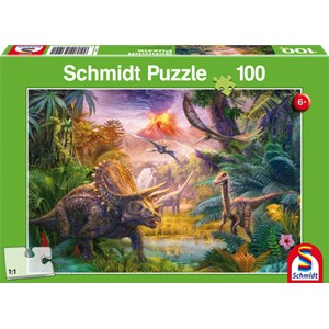 Schmidt Spiele (56129) - Jan Patrik Krasny: "Valley of Dinosaurs" - 100 brikker puslespil