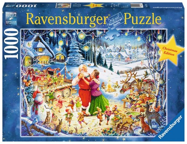 Ravensburger (19765) - "Tomtens Julfest" - 1000 brikker puslespil