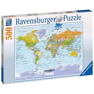 Ravensburger (14755) - "Politisk verdenskort" - 500 brikker puslespil