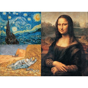 Clementoni (08008) - Leonardo Da Vinci, Vincent van Gogh: "Museum Collection" - 1000 brikker puslespil