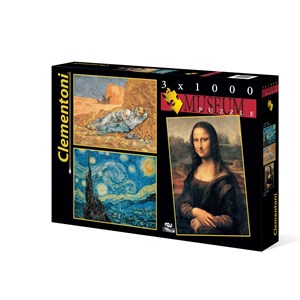 Clementoni (08008) - Leonardo Da Vinci, Vincent van Gogh: "Museum Collection" - 1000 brikker puslespil