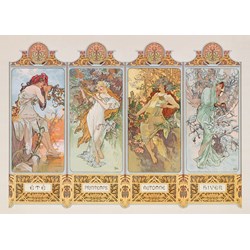 Clementoni (39177) - Alphonse Mucha: "Die 4 Jahreszeiten" - 1000 brikker puslespil