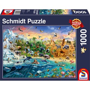 Schmidt Spiele (58324) - "World of Animals" - 1000 brikker puslespil