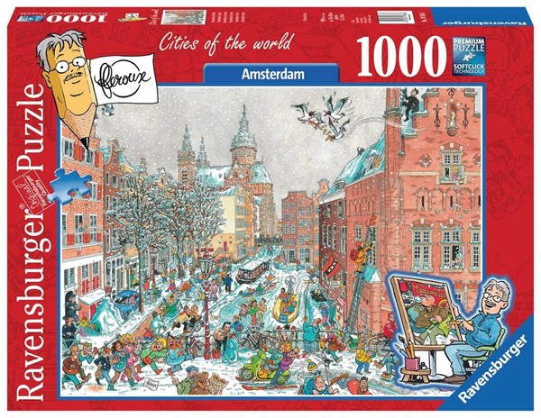 Ravensburger (19786) - "Amstardam om vinteren" - 1000 brikker puslespil
