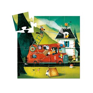 Djeco (07269) - "Brandbil" - 16 brikker puslespil