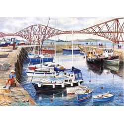 Gibsons (G6089) - Terry Harrison: "Queensferry Fishing Harbour" - 1000 brikker puslespil