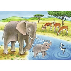 Ravensburger (07606) - "Elefant, Lion & Co." - 12 brikker puslespil
