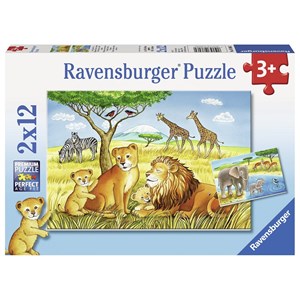 Ravensburger (07606) - "Elefant, Lion & Co." - 12 brikker puslespil