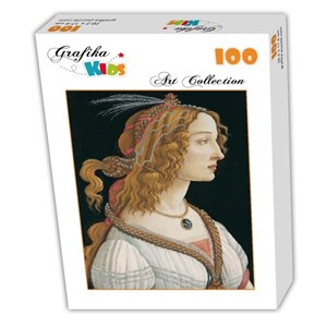Grafika Kids (00695) - Sandro Botticelli: "Portrait of a young Woman, 1494" - 100 brikker puslespil