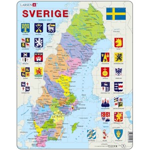 Larsen (A7-SE) - "Sweden Political Map - SE" - 70 brikker puslespil