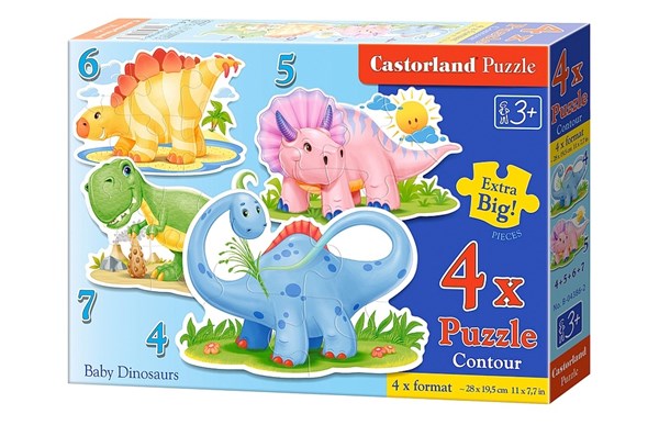 Castorland (B-04386) - "Baby Dinosaurs" - 4 5 6 7 brikker puslespil