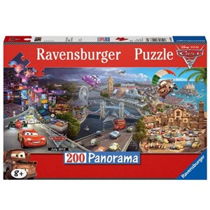 Ravensburger (12645) - "Disney Cars Panoramic" - 200 brikker puslespil