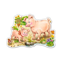 Castorland (B-015016) - "A Piggy with Mom" - 15 brikker puslespil