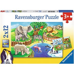 Ravensburger (07602) - "Animals in the Zoo" - 12 brikker puslespil