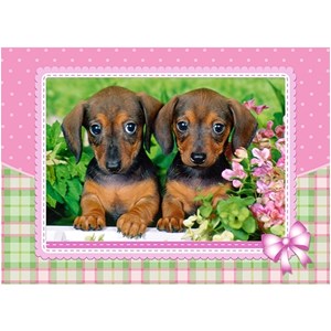 Castorland (13142) - "Dachshund Puppies" - 120 brikker puslespil