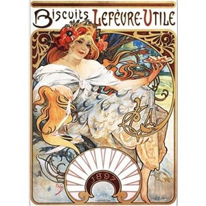 D-Toys (66930-MU04) - Alphonse Mucha: "Lefèvre-Utile Biscuits" - 1000 brikker puslespil