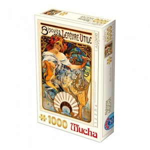 D-Toys (66930-MU04) - Alphonse Mucha: "Lefèvre-Utile Biscuits" - 1000 brikker puslespil