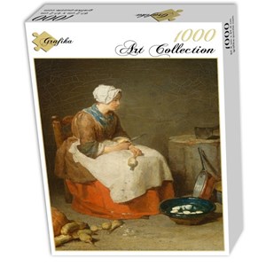 Grafika (01122) - Jean-Baptiste-Siméon Chardin: "The Kitchen Maid, 1738" - 1000 brikker puslespil