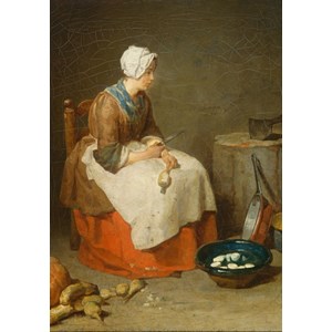 Grafika (01122) - Jean-Baptiste-Siméon Chardin: "The Kitchen Maid, 1738" - 1000 brikker puslespil