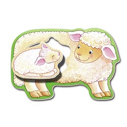 Ravensburger (07176) - "Dyr og unger" - 2 brikker puslespil