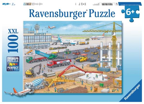 Ravensburger (10624) - "Construction Site at the Airport" - 100 brikker puslespil