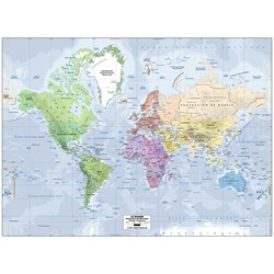 Ravensburger (14760) - "Map of the World (in French)" - 500 brikker puslespil