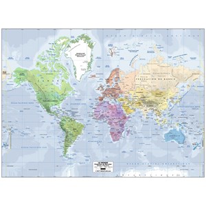 Ravensburger (14760) - "Map of the World (in French)" - 500 brikker puslespil