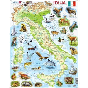 Larsen (K83-IT) - "Map of Italy (in Italian)" - 65 brikker puslespil