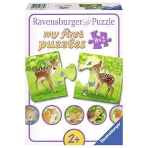 Ravensburger (07365) - "Cute Forest Animals" - 2 brikker puslespil
