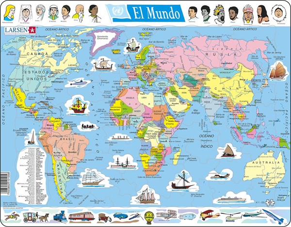 Larsen (K1-ES) - "El Mundo - ES" - 107 brikker puslespil