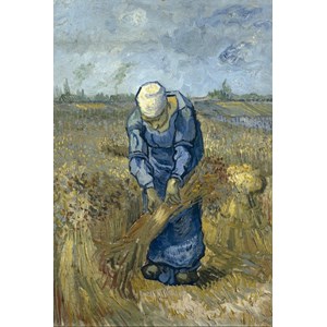 Grafika (00299) - Vincent van Gogh: "Peasant woman binding sheaves (after Millet)" - 100 brikker puslespil